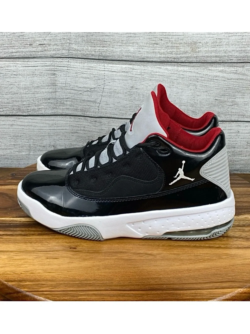 Jordan Max Aura 2 Black Cement Red Men’s Sneakers CK6636-006 Shoe Size 9